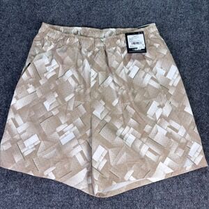 DSG Agility Shorts Mens Small Tan White 6" Inseam Geometric NWT Athletic Running